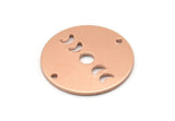 Copper Moon Charm, 8 Raw Copper Moon Phases Stamping Charm With 2 Holes (18x0.80mm) M02967