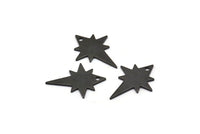 Siyah Kutup Yıldızı Tılsımı, 6 Oksitlenmiş Siyah Pirinç, Siyah Tılsımlar, 1 Delikli Siyah Kutup Yıldızı Tılsımları (27x22x0,80 mm) M02479