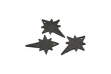 Siyah Kutup Yıldızı Tılsımı, 6 Oksitlenmiş Siyah Pirinç, Siyah Tılsımlar, 1 Delikli Siyah Kutup Yıldızı Tılsımları (27x22x0,80 mm) M02479