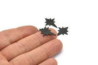 Siyah Kutup Yıldızı Tılsımı, 6 Oksitlenmiş Siyah Pirinç, Siyah Tılsımlar, 1 Delikli Siyah Kutup Yıldızı Tılsımları (27x22x0,80 mm) M02479