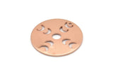 Copper Moon Charm, 4 Raw Copper Moon Phases Charms With 1 Hole (22x0.80mm) M02958