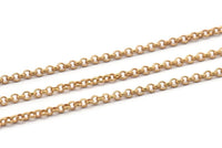 Brass Rolo Chain, Raw Brass Soldered Rolo Chain (2mm) RB 8-17