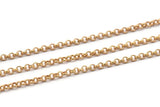 Brass Rolo Chain, Raw Brass Soldered Rolo Chain (2mm) RB 8-17