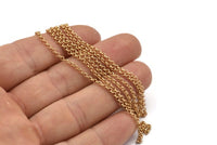 Brass Rolo Chain, Raw Brass Soldered Rolo Chain (2mm) RB 8-17