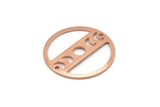 Copper Moon Charm, 4 Raw Copper Moon Phases Charms With 2 Holes (22x0.80mm) M02938