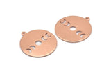 Copper Moon Charm, 4 Raw Copper Moon Phases Charms With 1 Loop (24x22x0.80mm) M02935