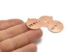 Copper Moon Charm, 4 Raw Copper Moon Phases Charms With 1 Loop (24x22x0.80mm) M02935