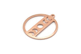 Copper Moon Charm, 4 Raw Copper Moon Phases Charms With 1 Loop (24x22x0.80mm) M02937