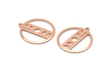 Copper Moon Charm, 4 Raw Copper Moon Phases Charms With 1 Loop (24x22x0.80mm) M02937