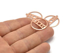 Copper Moon Charm, 4 Raw Copper Moon Phases Charms With 1 Loop (24x22x0.80mm) M02937