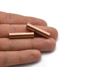 Copper Tube Bead, 12 Raw Copper Tube Beads (7x30mm) D0534
