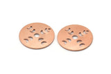 Copper Moon Charm, 8 Raw Copper Moon Phases Stamping Charm With 1 Hole (18x0.80mm) M03013