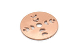 Copper Moon Charm, 8 Raw Copper Moon Phases Stamping Charm With 2 Holes (18x0.80mm) M03015