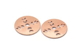 Copper Moon Charm, 8 Raw Copper Moon Phases Stamping Charm With 2 Holes (18x0.80mm) M03015