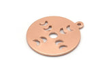 Copper Moon Charm, 8 Raw Copper Moon Phases Stamping Charm With 1 Loop (18x0.80mm) M03008
