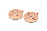 Copper Moon Charm, 8 Raw Copper Moon Phases Stamping Charm With 1 Loop (18x0.80mm) M03008
