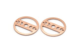 Copper Moon Charm, 8 Raw Copper Moon Phases Stamping Charm With 2 Holes (18x0.80mm) M03012
