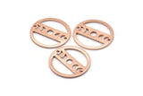 Copper Moon Charm, 8 Raw Copper Moon Phases Stamping Charm With 2 Holes (18x0.80mm) M03012