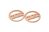 Copper Moon Charm, 8 Raw Copper Moon Phases Stamping Charm With 1 Hole (18x0.80mm) M03007
