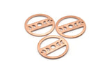 Copper Moon Charm, 8 Raw Copper Moon Phases Stamping Charm With 1 Hole (18x0.80mm) M03007