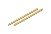 Tiny Necklace Bar, 12 Raw Brass Bar With 1 Hole, Necklace, Earring Findings (60x2mm) BS 2323