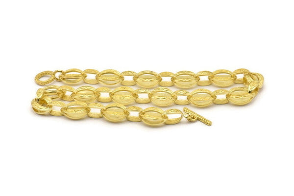 Brass Necklace Chain, Raw Brass Rope Chain Necklace, Chain Choker Necklace (45cm - 17.7 inc) 22x16x6 - 16x10x5mm N1884