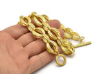 Brass Necklace Chain, Raw Brass Rope Chain Necklace, Chain Choker Necklace (45cm - 17.7 inc) 22x16x6 - 16x10x5mm N1884