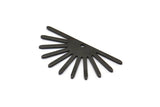 Black Sun Charm, 6 Oxidized Black Brass Sun Charms With 1 Hole (16x30x0.80mm) M02312