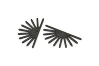 Black Sun Charm, 6 Oxidized Black Brass Sun Charms With 1 Hole (16x30x0.80mm) M02312