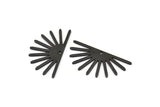 Black Sun Charm, 6 Oxidized Black Brass Sun Charms With 1 Hole (16x30x0.80mm) M02312