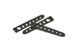 Siyah Ay Tılsımı, 1 Delikli 12 Dokulu Oksitlenmiş Siyah Pirinç Ay Evreleri Tılsımı (35x6x5x0,80 mm) M02347