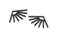 Black Sun Blank, 10 Oxidized Black Brass Sun Blanks, Findings (24x16x0.80mm) M02440