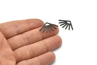 Black Sun Blank, 10 Oxidized Black Brass Sun Blanks, Findings (24x16x0.80mm) M02440