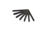 Black Sun Charm, 10 Oxidized Black Brass Sun Charms With 1 Hole (24x16x0.80mm) M02445