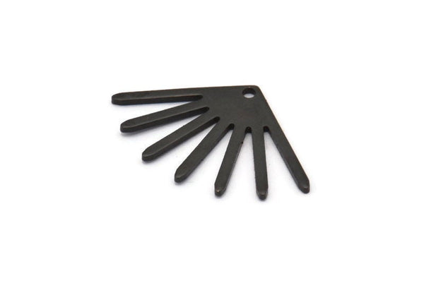 Black Sun Charm, 10 Oxidized Black Brass Sun Charms With 1 Hole (24x16x0.80mm) M02445