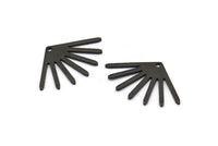 Black Sun Charm, 10 Oxidized Black Brass Sun Charms With 1 Hole (24x16x0.80mm) M02445