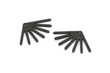 Black Sun Charm, 10 Oxidized Black Brass Sun Charms With 1 Hole (24x16x0.80mm) M02445