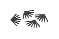 Black Sun Charm, 10 Oxidized Black Brass Sun Charms With 1 Hole (24x16x0.80mm) M02445