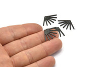 Black Sun Charm, 10 Oxidized Black Brass Sun Charms With 1 Hole (24x16x0.80mm) M02445