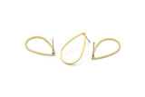Brass Drop Earring, 12 Raw Brass Drop Stud Earrings (22x14mm) BS 1139 A1124