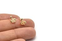 Gold Snake Earring, 4 Gold Plated Brass Snake Stud Earrings, CZ Pave Earrings, Zircon Snake Stud Earrings (11x8mm) SY0197