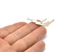 Silver Lightning Charm, 10 Silver Tone, Silver Lightning Charms With 1 Loop (35x8x0.80mm) M02472