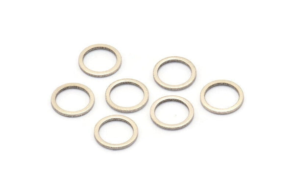 Antik Gümüş Çember Yüzük, 50 Antik Gümüş Kaplama Yuvarlak Yüzük, Tılsımlar (10 mm) B0118 H0233