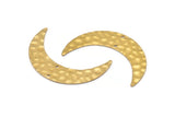 Brass Moon Charm, 8 Hammered Raw Brass Horn Charms With 2 Holes, Findings, Connectors (42x10x0.80mm) D1088