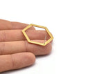 Brass Hexagon Earring, 4 Raw Brass Hexagon Stud Earrings (39x29.5x1mm) E033 A1279