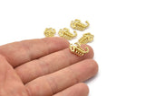 Brass Scorpion Pendant, Raw Brass Scorpion Charms, Jewelry Supplies, Findings (17x10mm) N0331