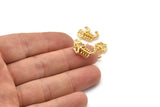 Gold Scorpion Pendant, 3 Gold Plated Brass Scorpion Charms, Jewelry Supplies, Findings (17x10mm) N0331