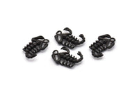 Black Scorpion Pendant, 3 Oxidized Black Brass Scorpion Charms, Jewelry Supplies, Findings (17x10mm) N0331