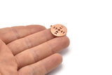 Copper Moon Charm, 8 Raw Copper Moon Phases Stamping Charm With 1 Loop (18x0.80mm) M03008