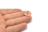 Copper Moon Charm, 8 Raw Copper Moon Phases Stamping Charm With 2 Holes (18x0.80mm) M03015